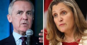 Mark Carney and Chrystia Freeland are targets of abuse and conspiracy theories, report says